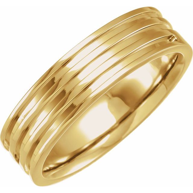 14K Yellow Grooved Band