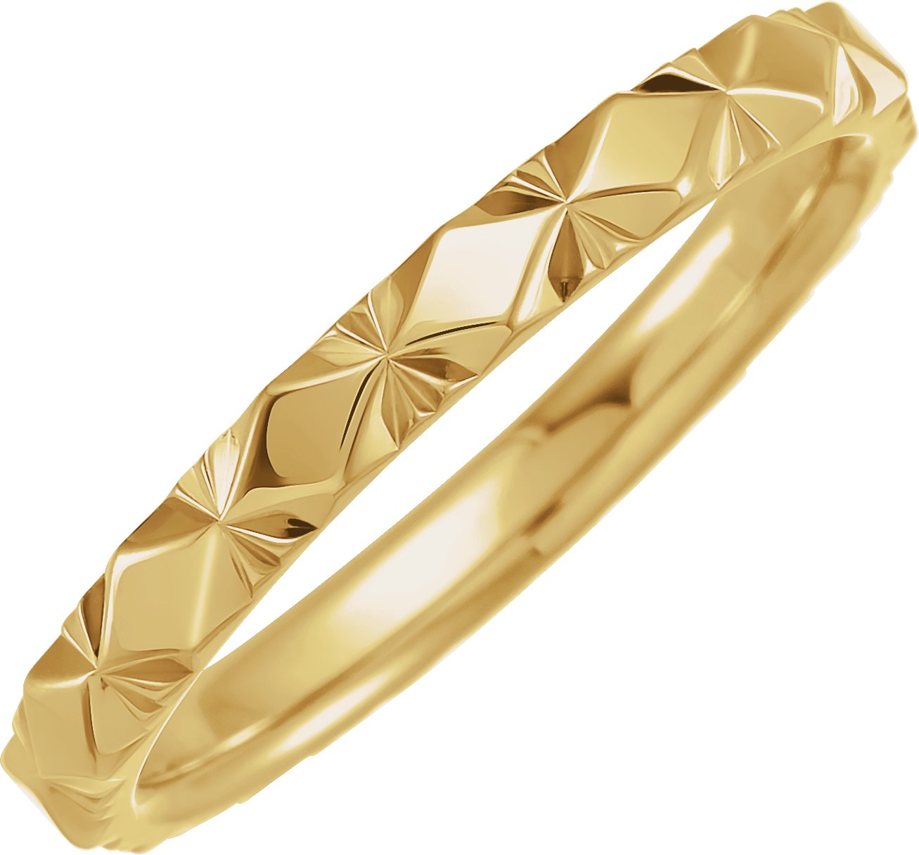 14K Yellow 2.5 mm Diamond Faceted Band Size 8 - 52246-1099-P