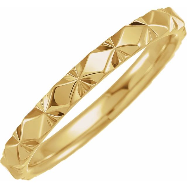 14K Yellow 2.5 mm Diamond Faceted Band Size 7