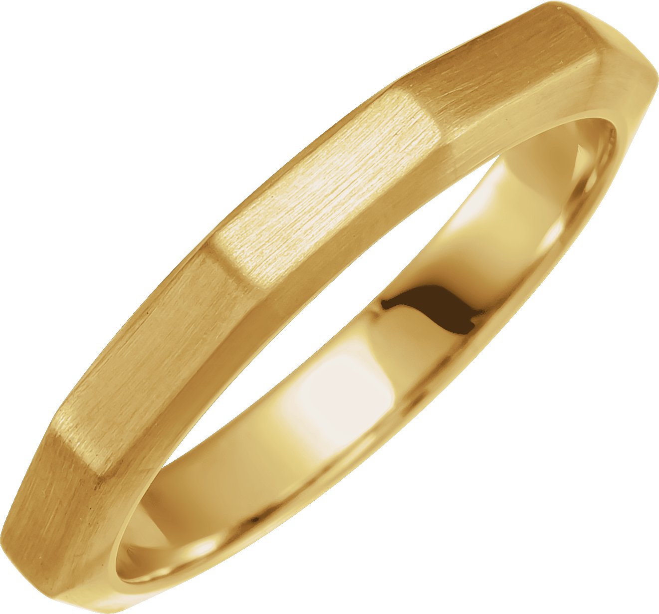 14K Yellow 3 mm Geometric Decagon Band Size 7