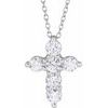 14K White 1 CTW Lab Grown Diamond Cross 18 inch Necklace Ref 18590805