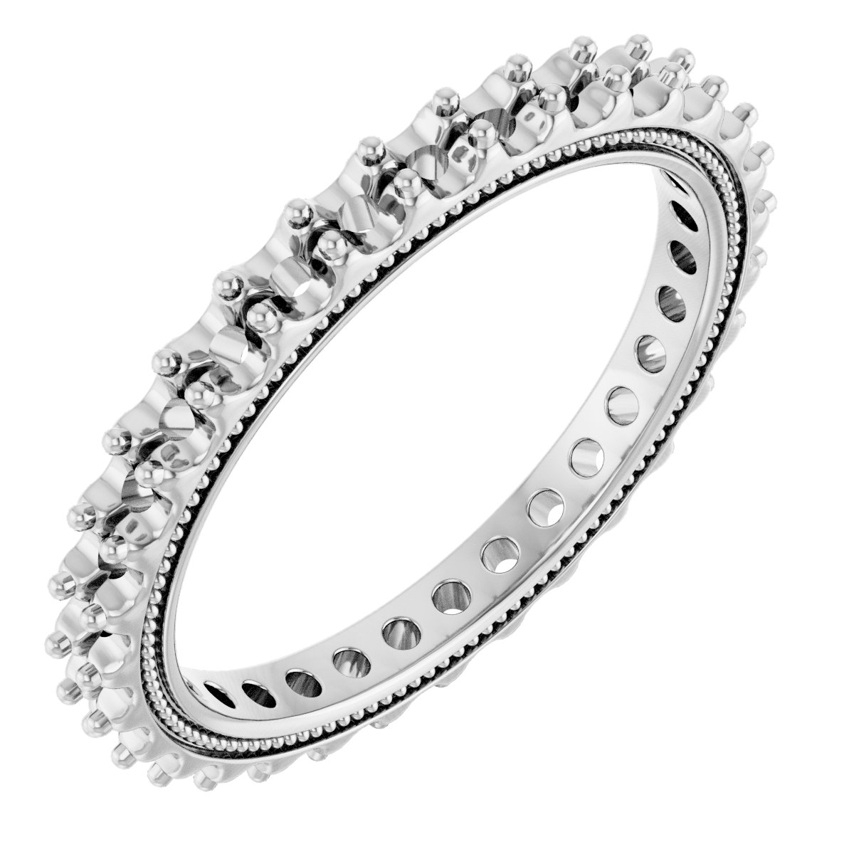 Beaded Shared-Prong Eternity Band