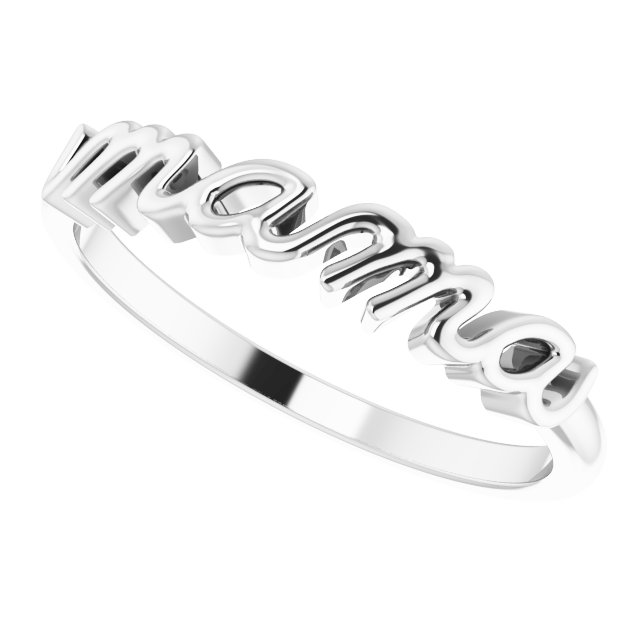 Sterling Silver Mama Ring 