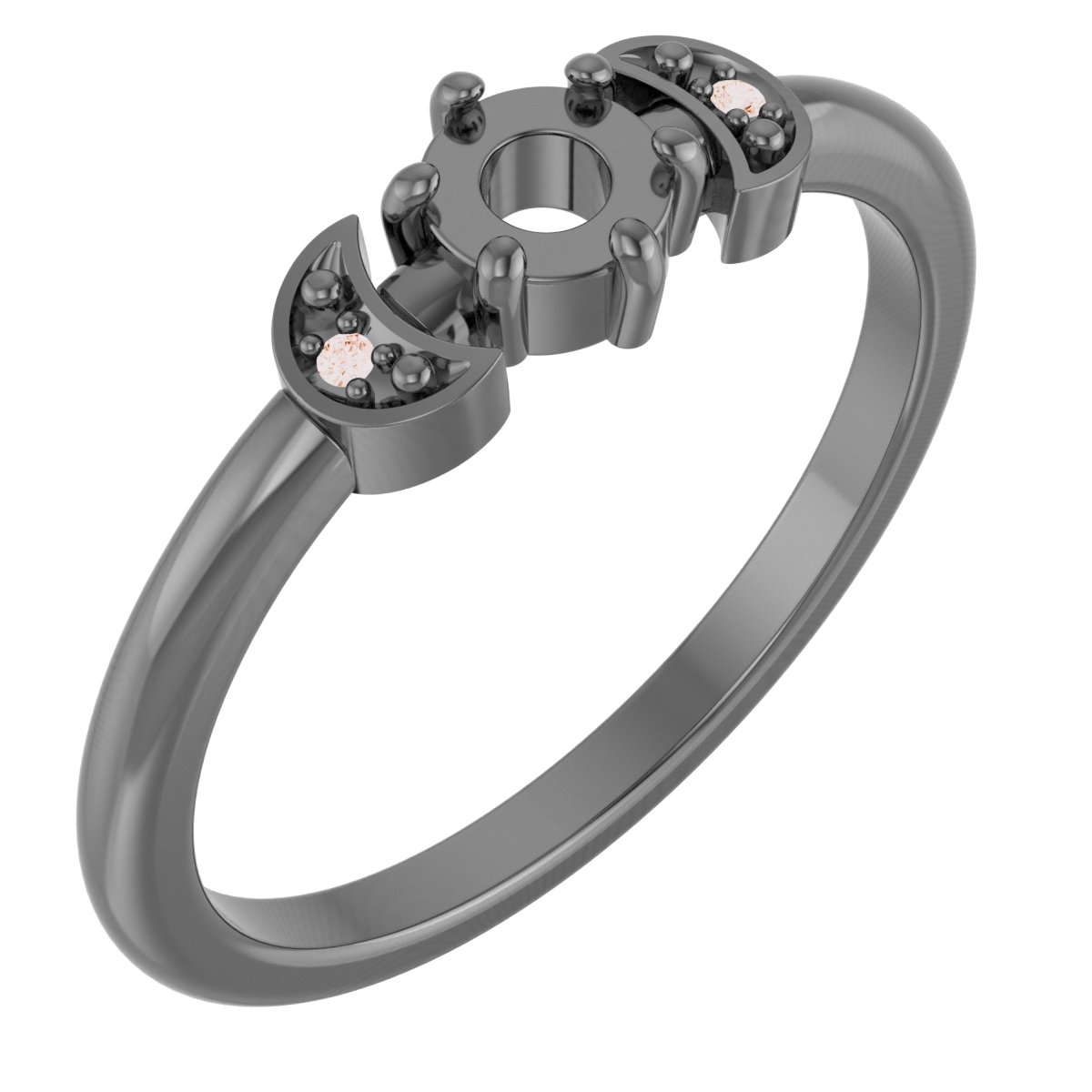 14K Rose 4 mm Round .01 CTW Natural Diamond Semi-Set Stackable Rose-Cut Ring