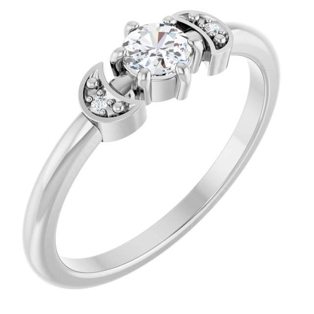 Platinum 1/6 CTW Rose-Cut Natural Diamond Stackable Ring