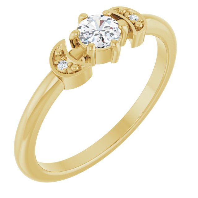 14K Yellow 1/6 CTW Rose-Cut Natural Diamond Stackable Ring