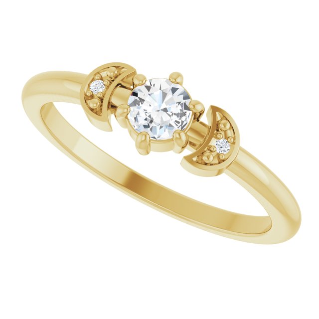 14K Yellow 1/6 CTW Rose-Cut Natural Diamond Stackable Ring