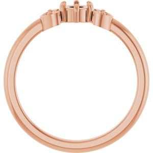10K Rose 4 mm Round Stackable Rose-Cut Ring Mounting