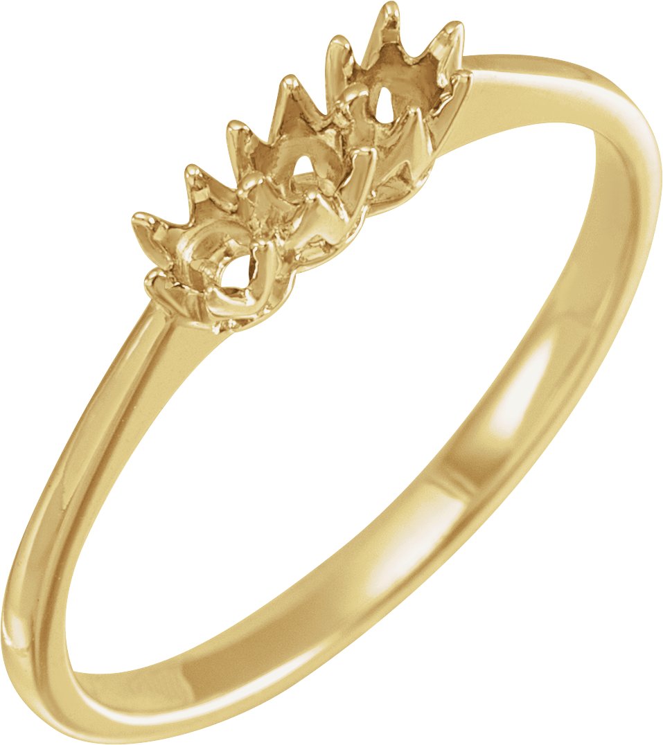 Three-Stone Crown Anniversary Band