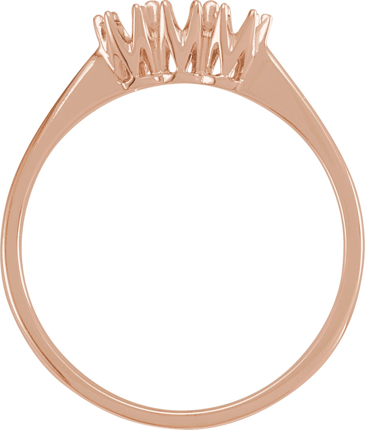 10K Rose 2.4 mm Round Three-Stone Anniversary Band Mounting 