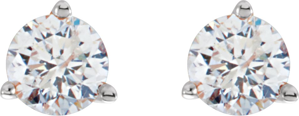 14K White 1/5 CTW Diamond Stud Earrings