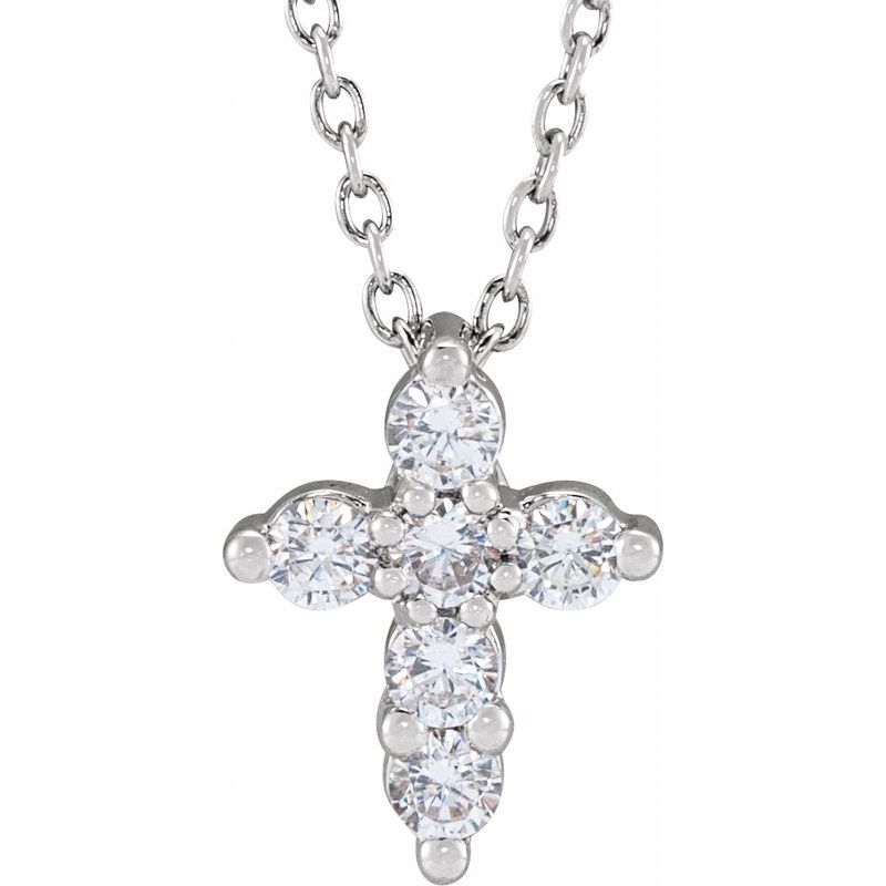 Lab-Grown Diamond Cross Necklace