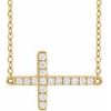 14K Yellow 0.17 CTW Lab Grown Diamond Sideways Cross Necklace Ref 18476574