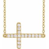 Lab-Grown Diamond Sideways Cross Necklace