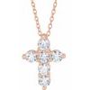 14K Rose 0.75 CTW Lab Grown Diamond Cross 18 inch Necklace Ref 18590803