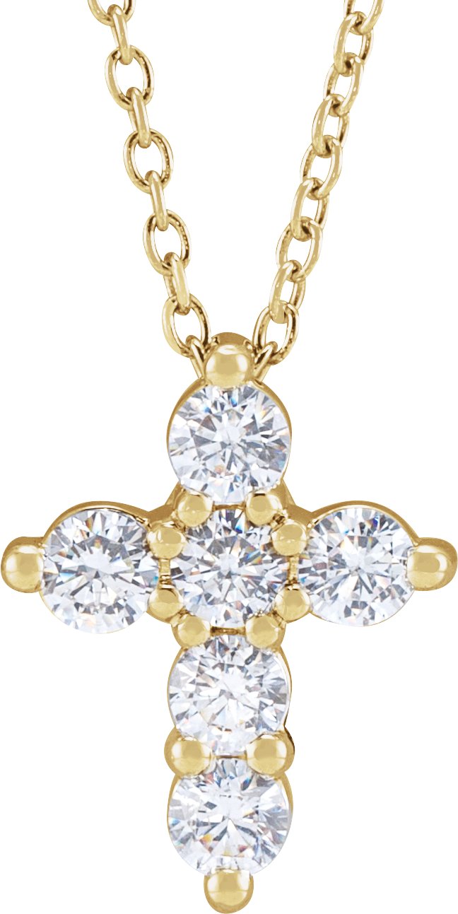 14K Yellow 0.50 CTW Lab Grown Diamond Cross 18 inch Necklace Ref 18590798