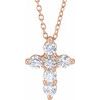 14K Rose 0.50 CTW Lab Grown Diamond Cross 18 inch Necklace Ref 18590800