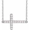 14K White 0.17 CTW Lab Grown Diamond Sideways Cross Necklace Ref 18476591