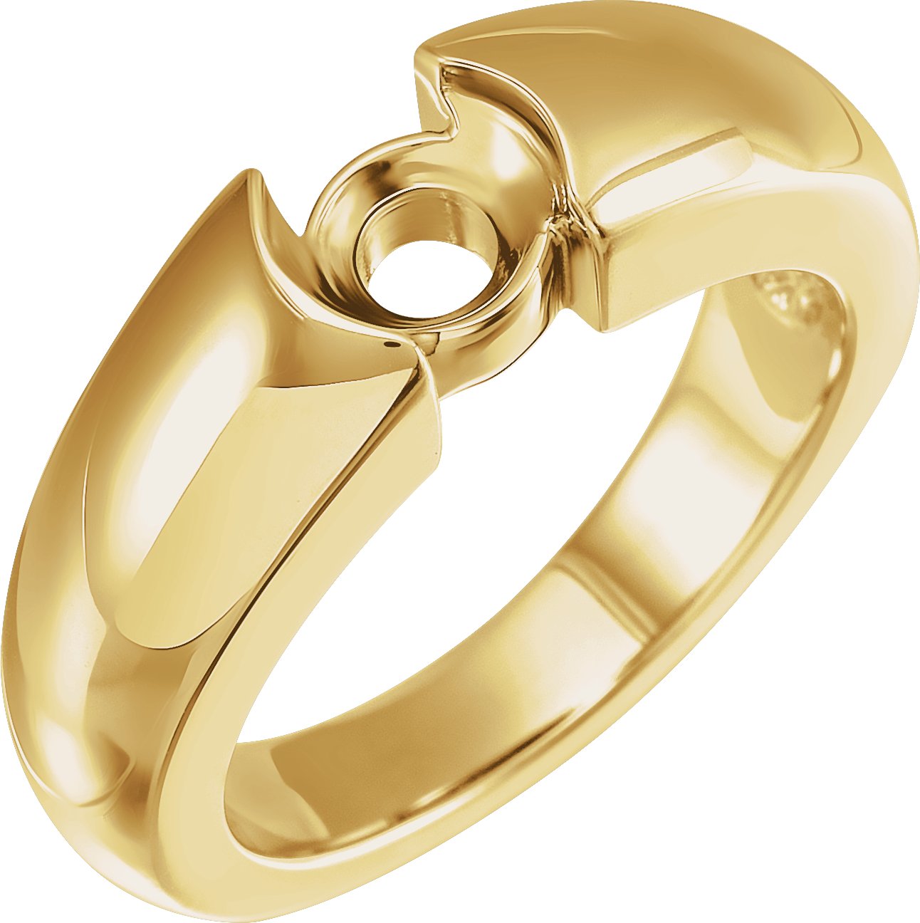 Half-Bezel Solitaire Engagement Ring