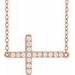 14K Rose 1/6 CTW Lab-Grown Diamond Sideways Cross Necklace