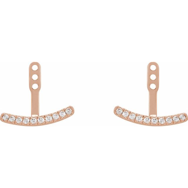 14K Rose 1/5 CTW Lab-Grown Diamond Curved Bar Earring Jackets