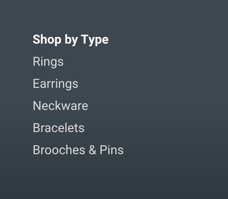 shop by type menu