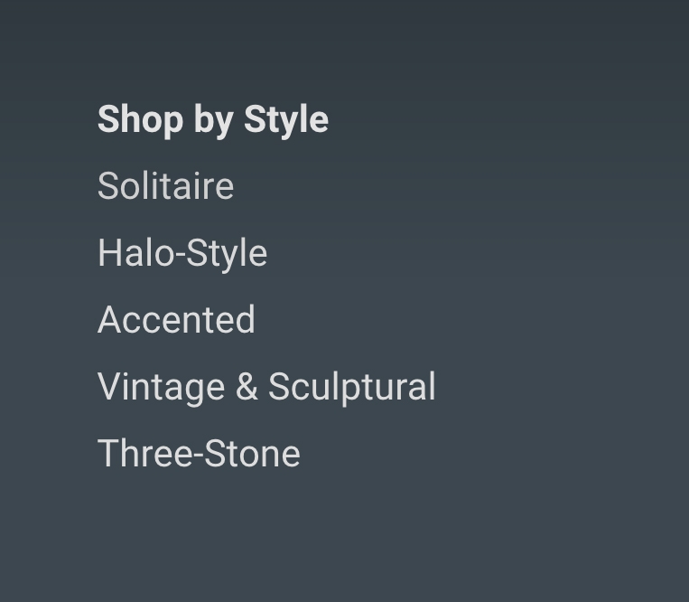 shop by style menu