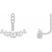 14K White 1 CTW Lab-Grown Diamond Curved Bar Earring Jackets