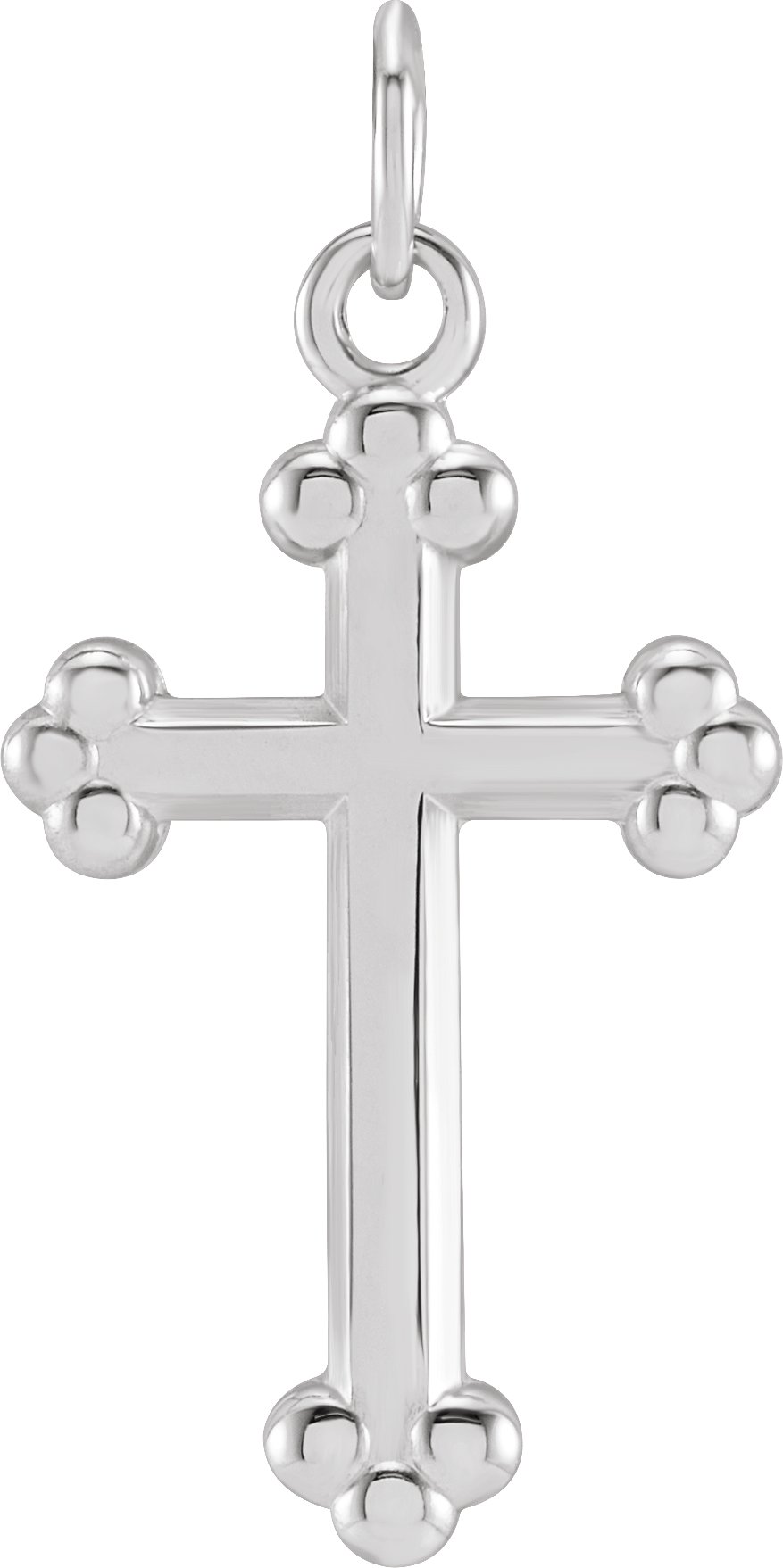 14K White Cross Pendant