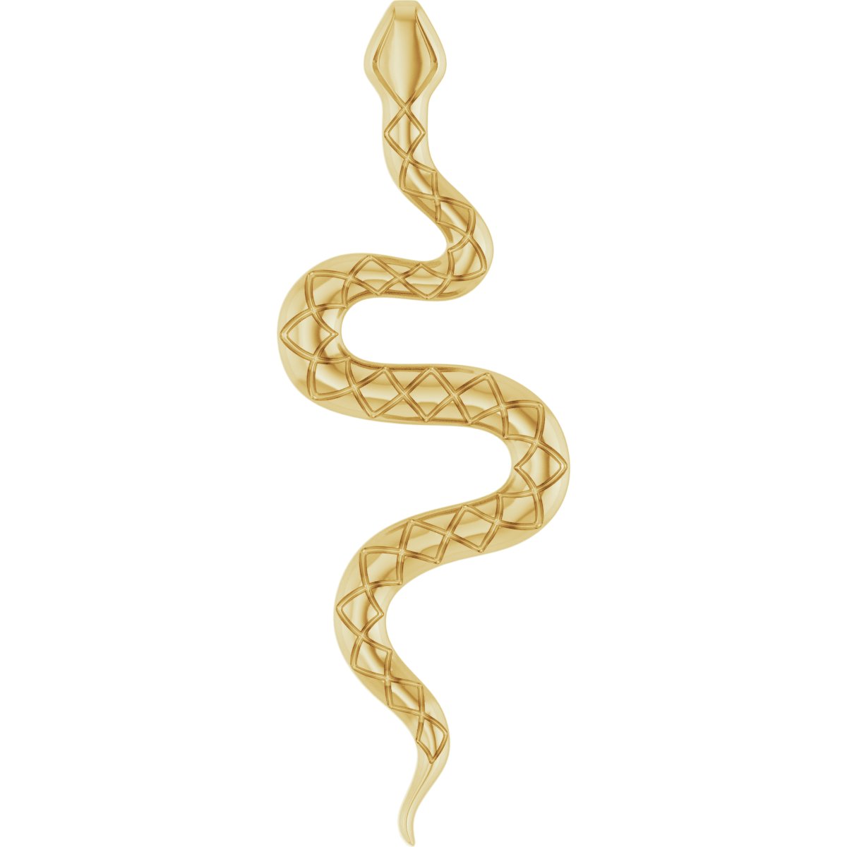 14K Yellow 19.5x6.7 mm Snake 16-18" Necklace