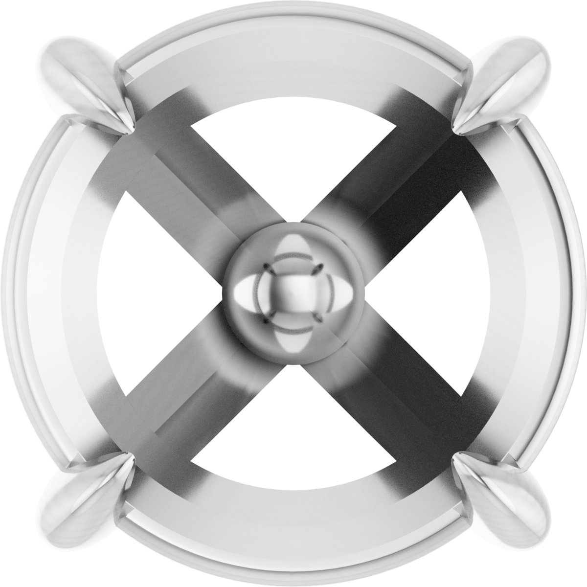 Round 4-Prong Pre-Notched Claw Cocktail-Style Earring Setting