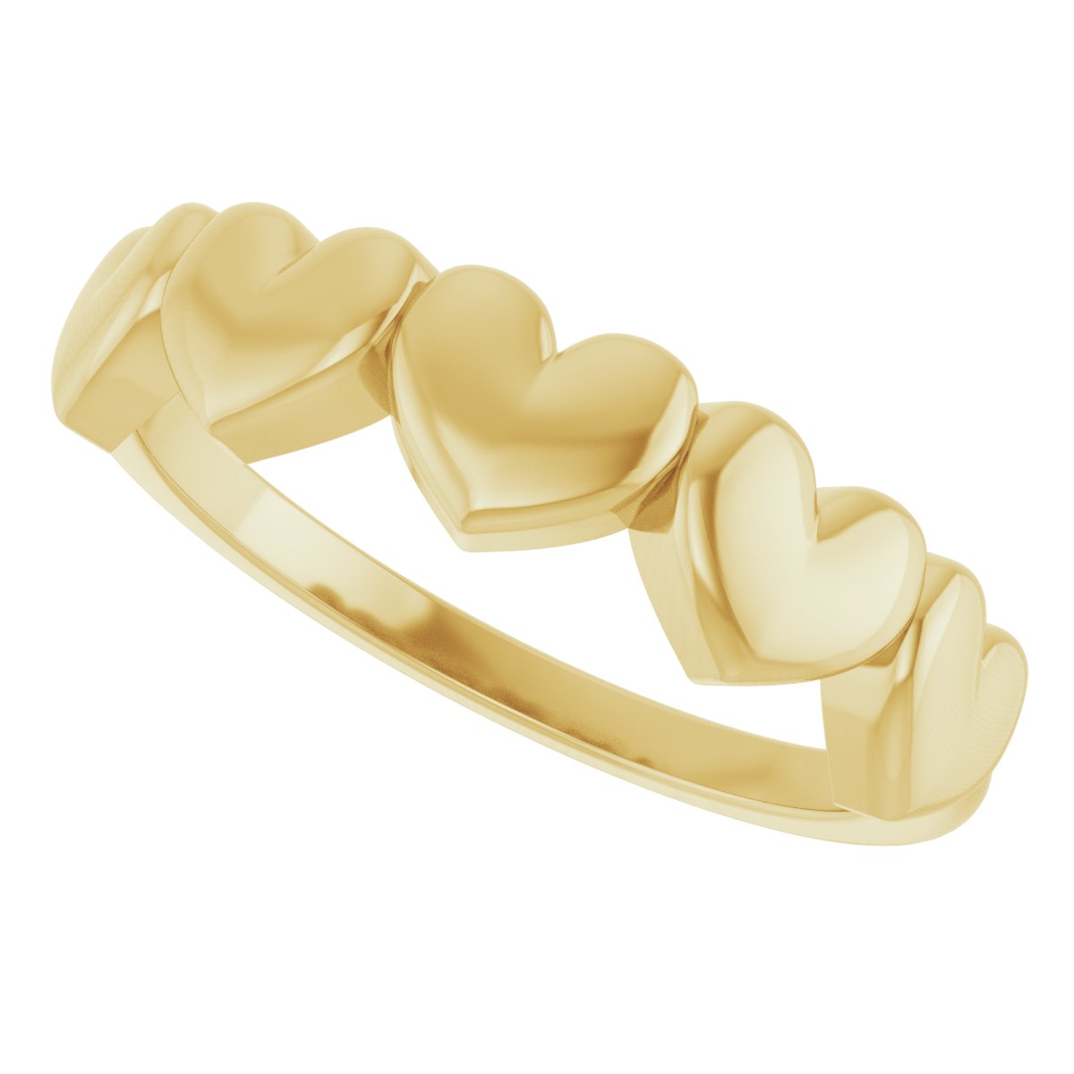 14K Yellow Heart Ring