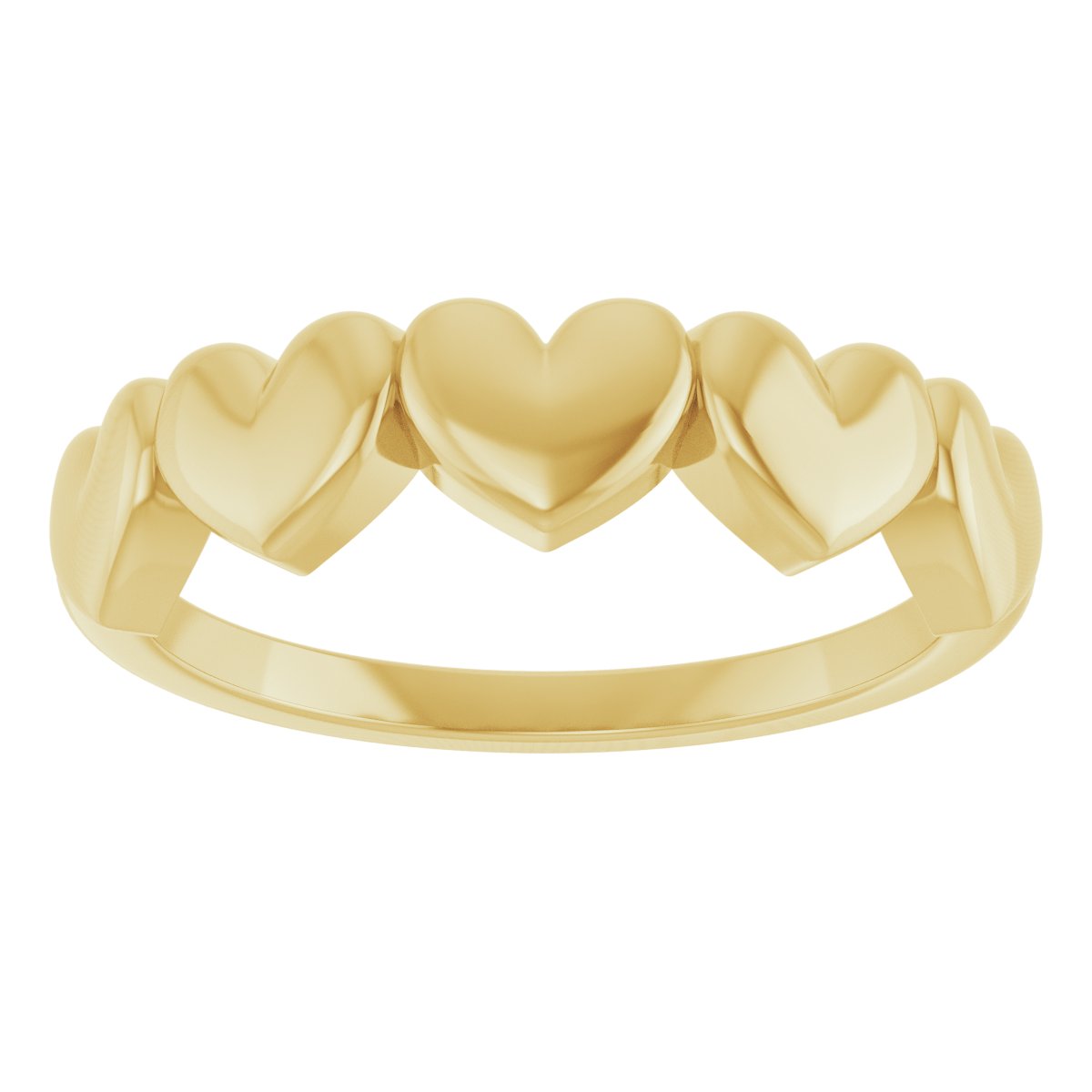 14K Yellow Heart Ring