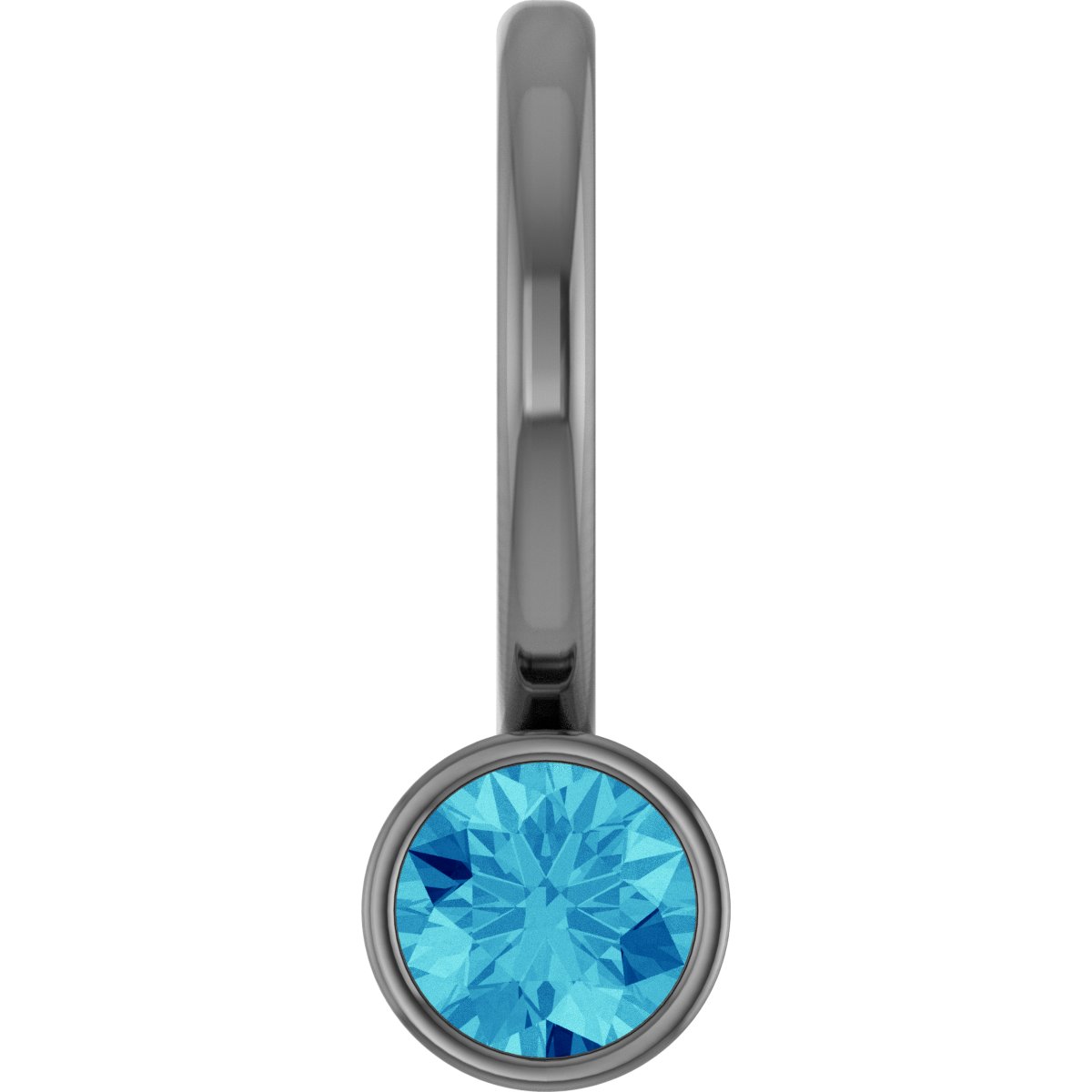 Sterling Silver Natural Blue Zircon Charm/Pendant