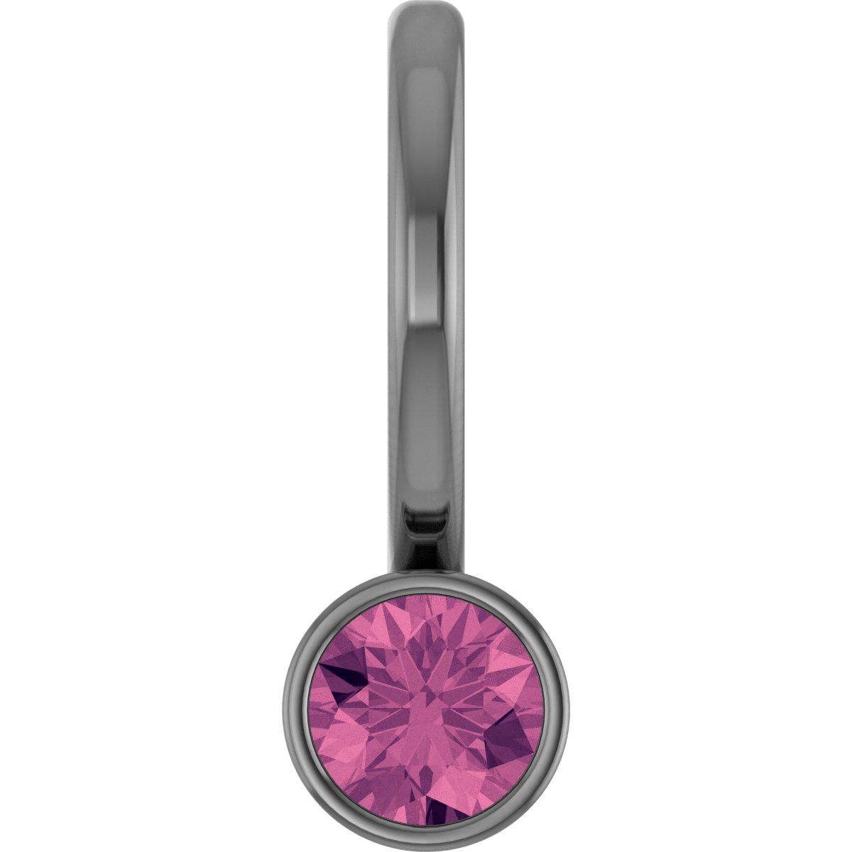 Platinum Natural Pink Tourmaline Charm/Pendant