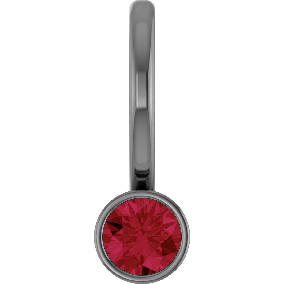 Sterling Silver Natural Ruby Charm/Pendant