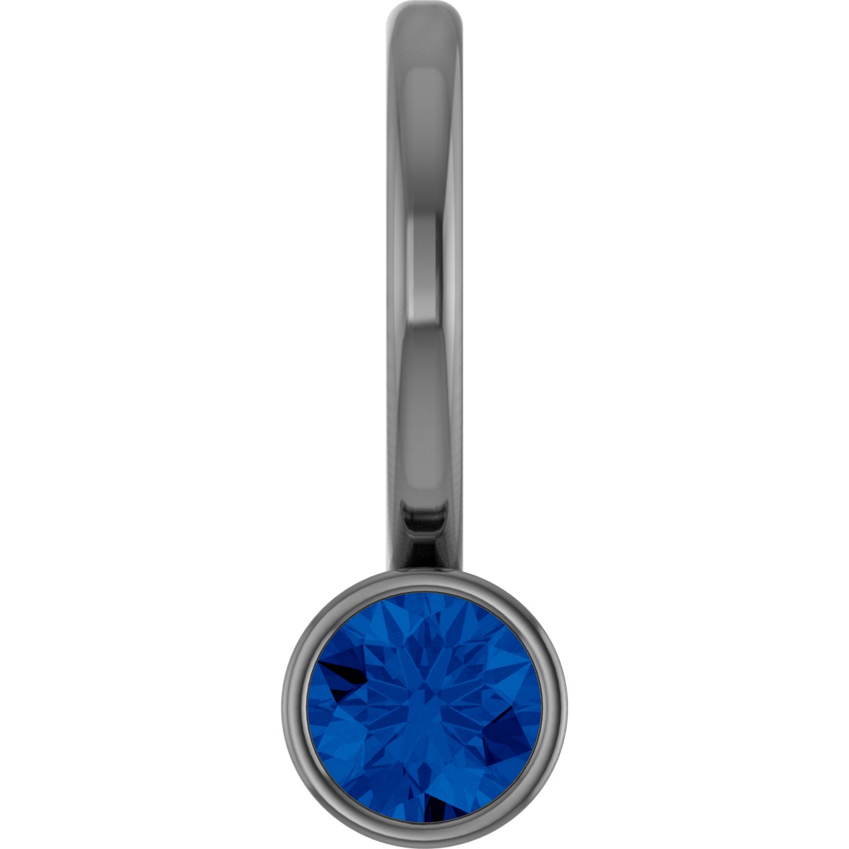 14K Rose Lab-Grown Blue Sapphire Charm/Pendant