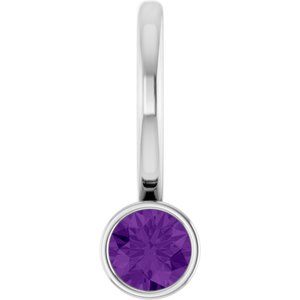 Sterling Silver Natural Amethyst Charm/Pendant