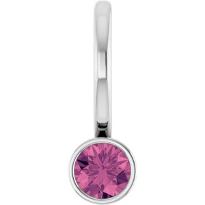 Sterling Silver Natural Pink Tourmaline Charm/Pendant