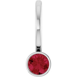 Sterling Silver Natural Ruby Charm/Pendant