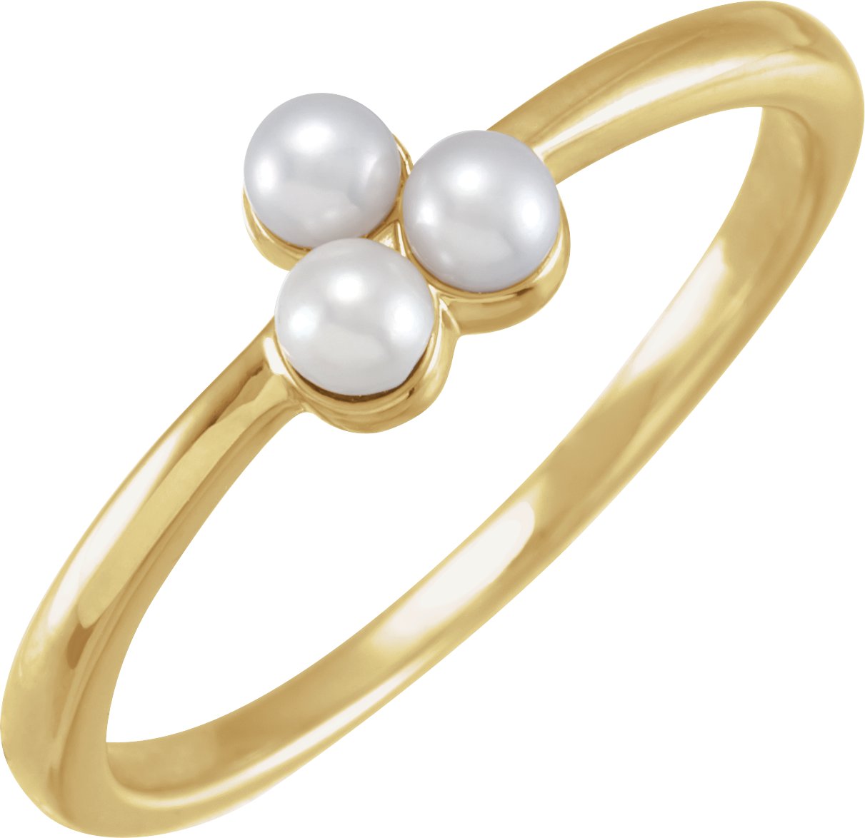 14K Yellow Cultured Freshwater Pearl Cluster Ring Ref 18624469