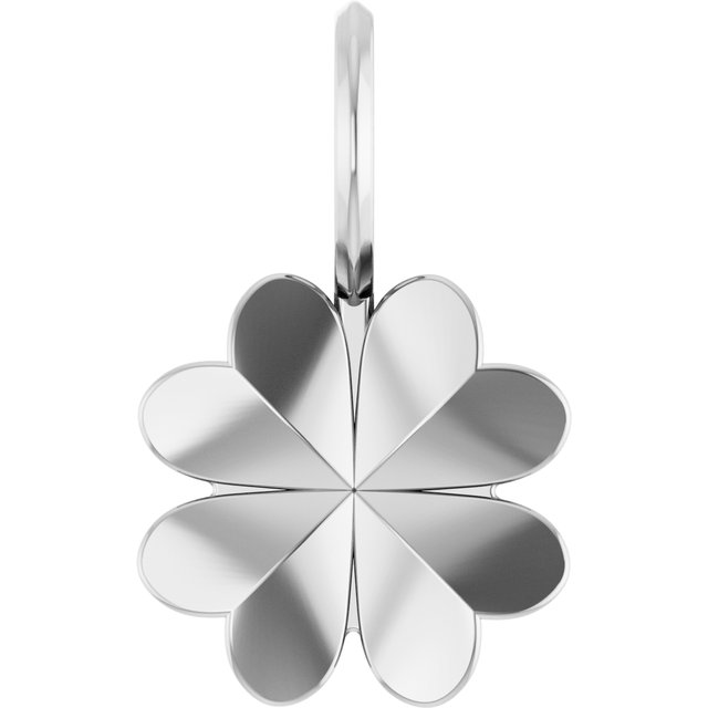Platinum Four-Leaf Clover Charm/Pendant