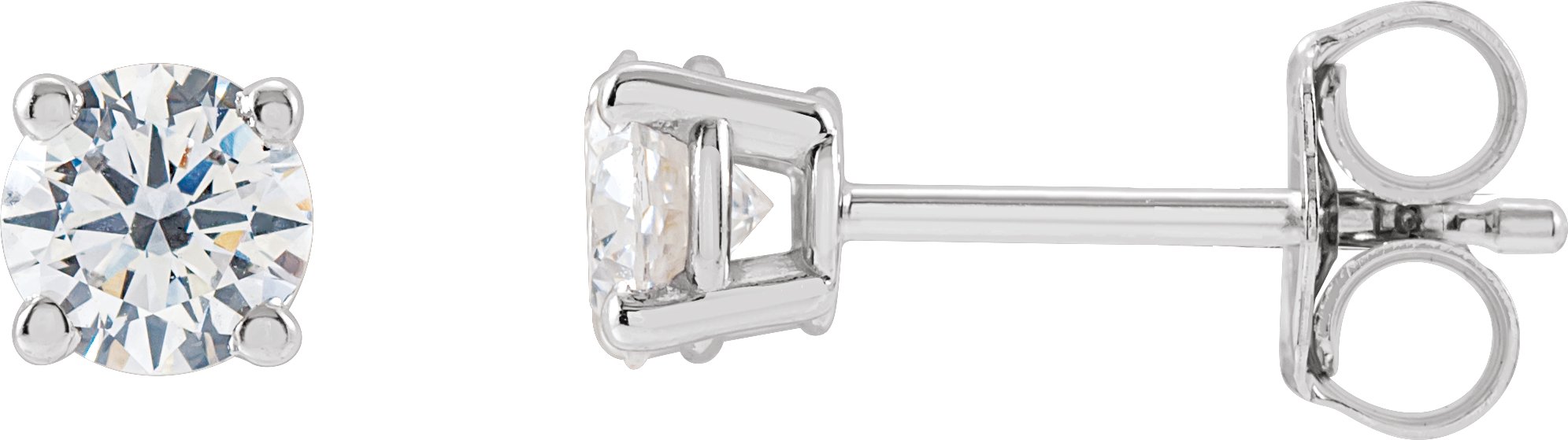 14K White 1/2 CTW Lab-Grown Diamond Stud Earrings