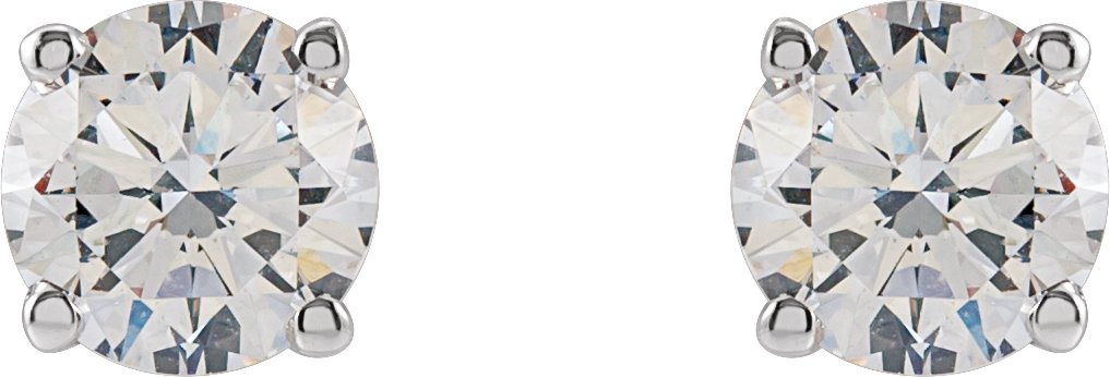 14K White 3/4 CTW Lab-Grown Diamond Stud Earrings