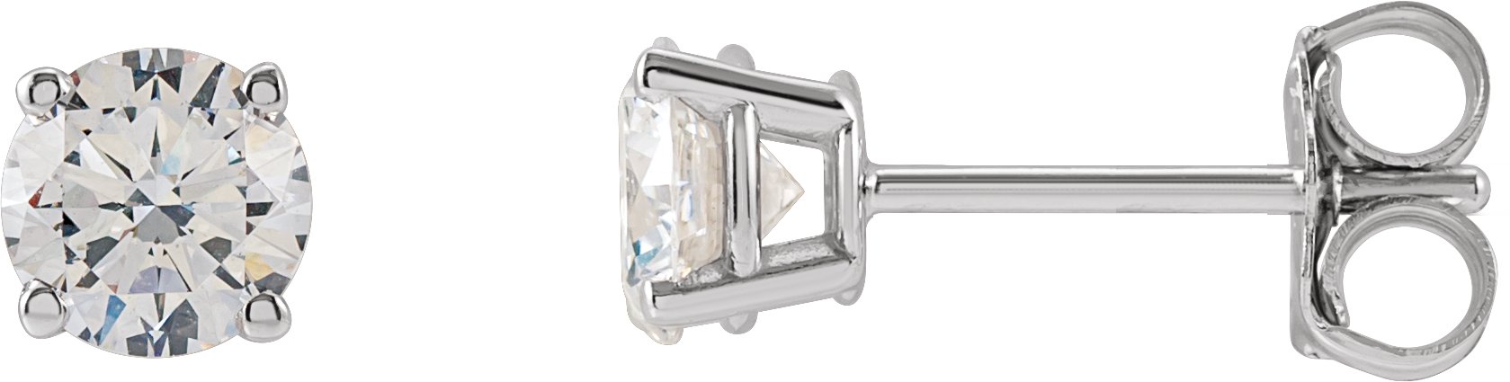 14K White 3/4 CTW Lab-Grown Diamond Stud Earrings