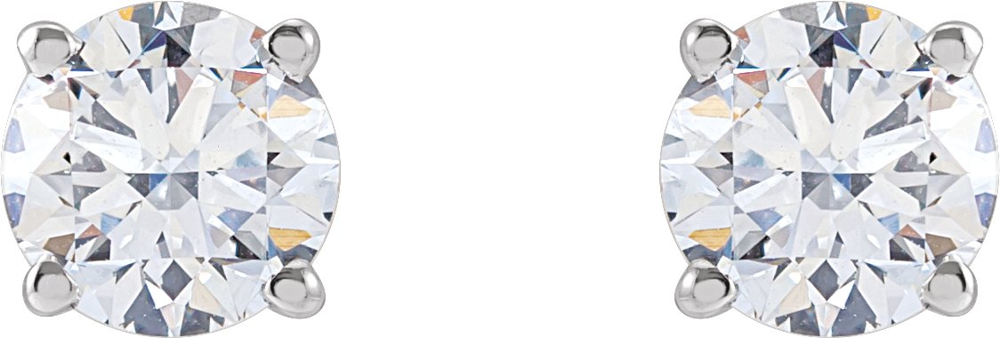 14K White 1 CTW Lab-Grown Diamond Stud Earrings