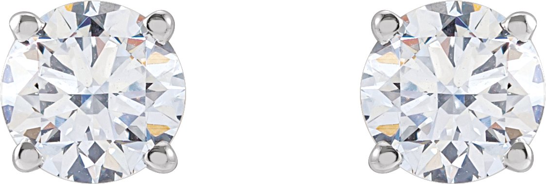 14K White 1 CTW Lab-Grown Diamond Stud Earrings