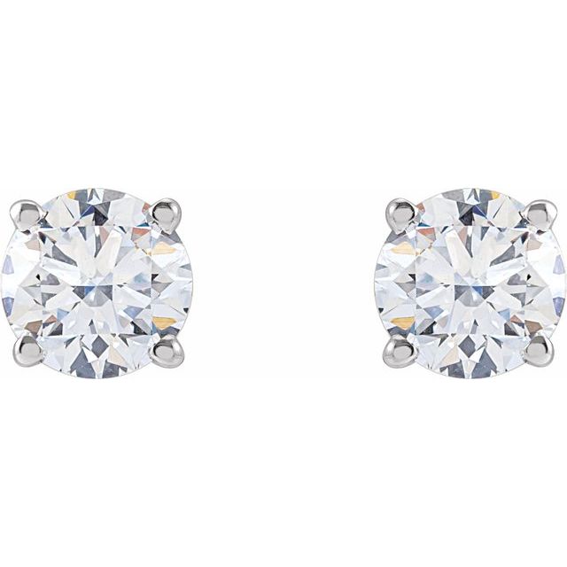 14K White 1 CTW Lab-Grown Diamond Stud Earrings