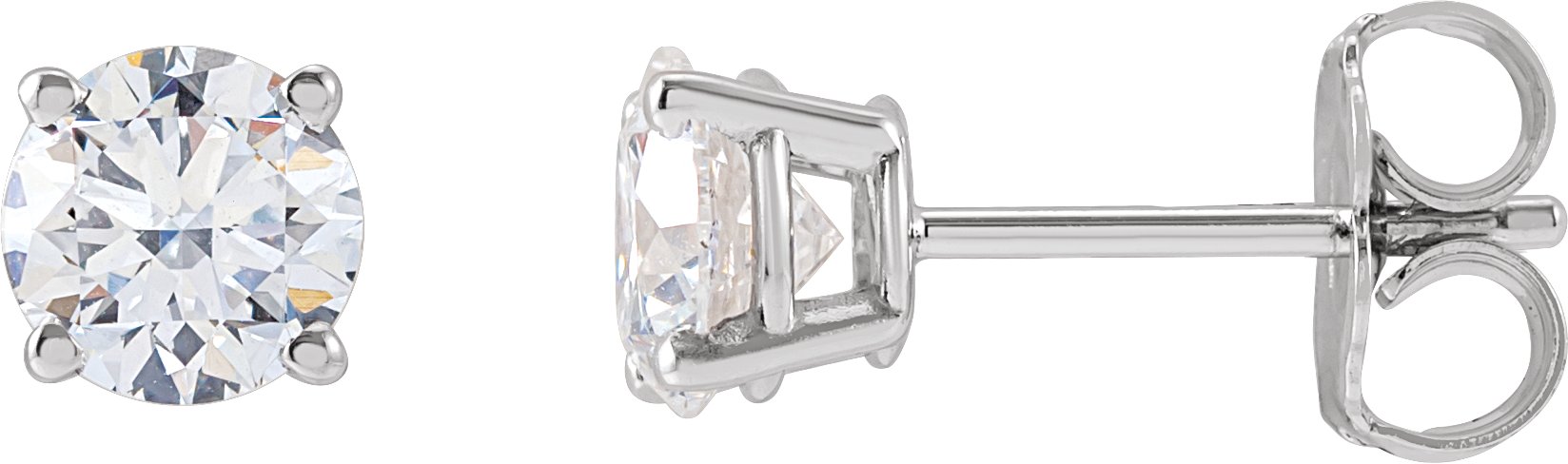 14K White 1 CTW Lab-Grown Diamond Stud Earrings