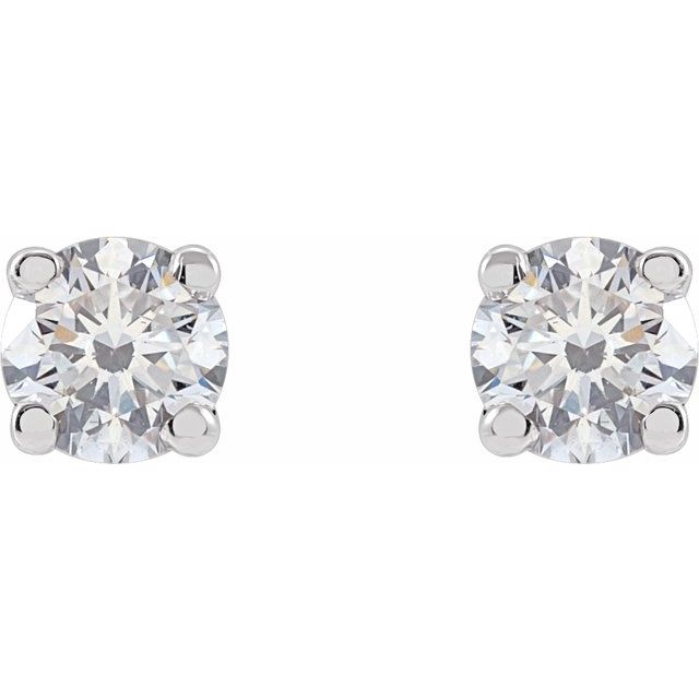 14K White 1/4 CTW Lab-Grown Diamond Stud Earrings